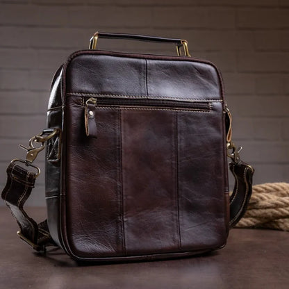 Vintage-Lederschultertasche für Herren