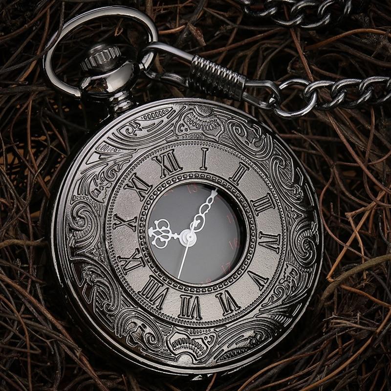 Schwarze Steampunk-Taschenuhr