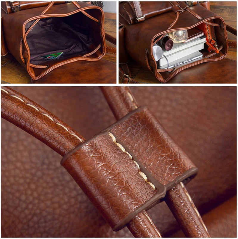 Vintage Damenrucksack aus PU