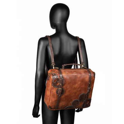Steampunk-Tasche aus Kunstleder / PU