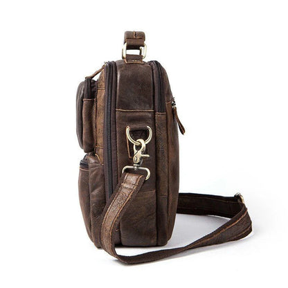 Vintage-Lederschultertasche für Herren