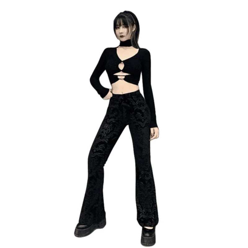 Schwarze Gothic-Hose für Damen