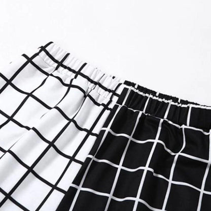 Gothic-Hose für Damen, schwarz-weiß