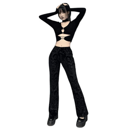 Schwarze Gothic-Hose für Damen