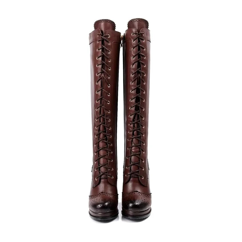 Viktorianische Leder- und Kunstlederstiefel