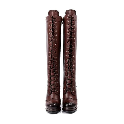 Viktorianische Leder- und Kunstlederstiefel