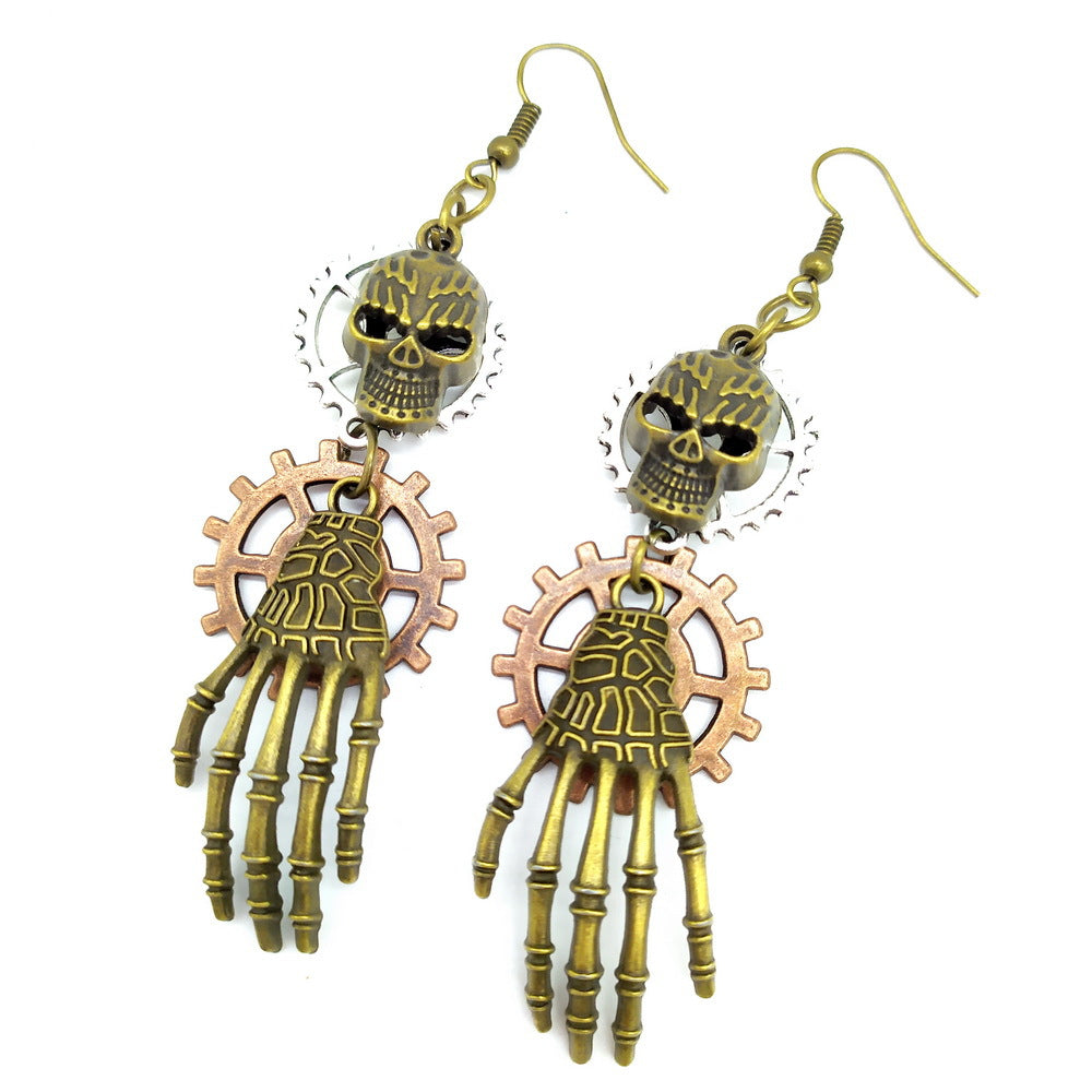 Steampunk-Totenkopf-Ohrringe