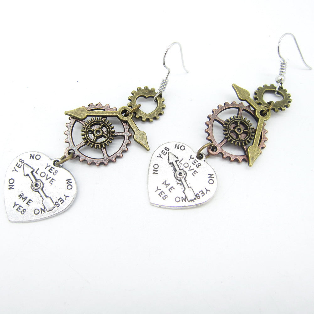 Steampunk-Herzohrringe