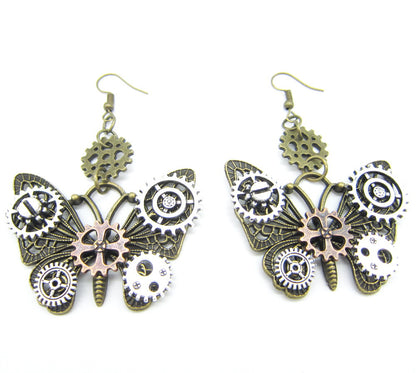 Steampunk-Schmetterlingsohrringe