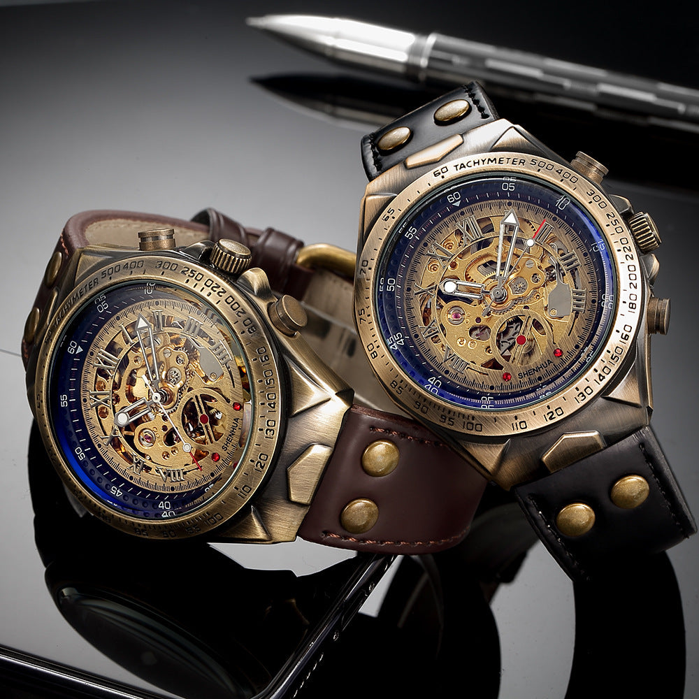 Steampunk-Skelettuhr
