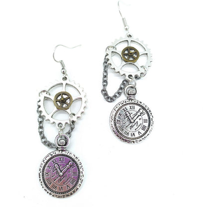 Steampunk-Ohrringe Uhr