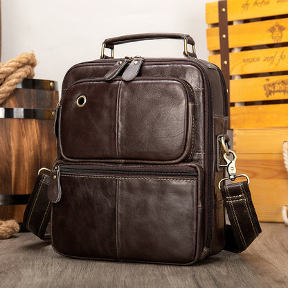 Vintage-Lederschultertasche für Herren
