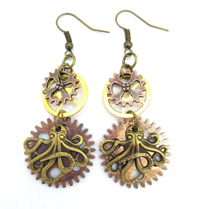 Steampunk-Oktopus-Ohrringe