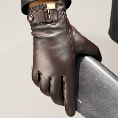 Braune Lederhandschuhe für Herren