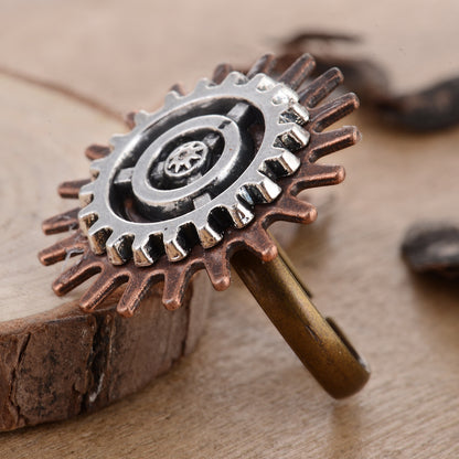 Steampunk-Ring in Blumenform