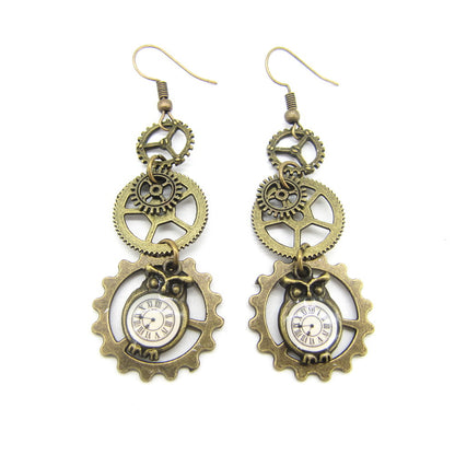 Steampunk-Eulenohrringe