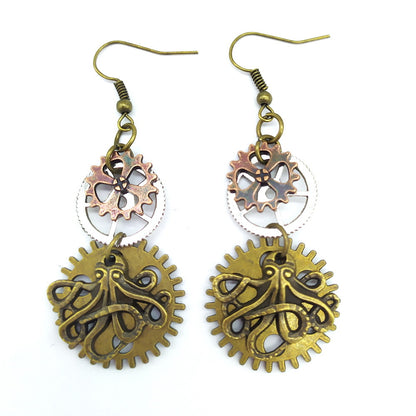 Steampunk-Oktopus-Ohrringe