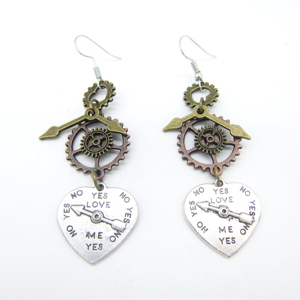 Steampunk-Herzohrringe
