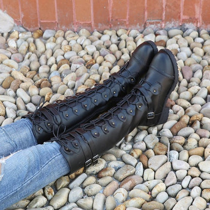 Steampunk-Stiefel ohne Absatz