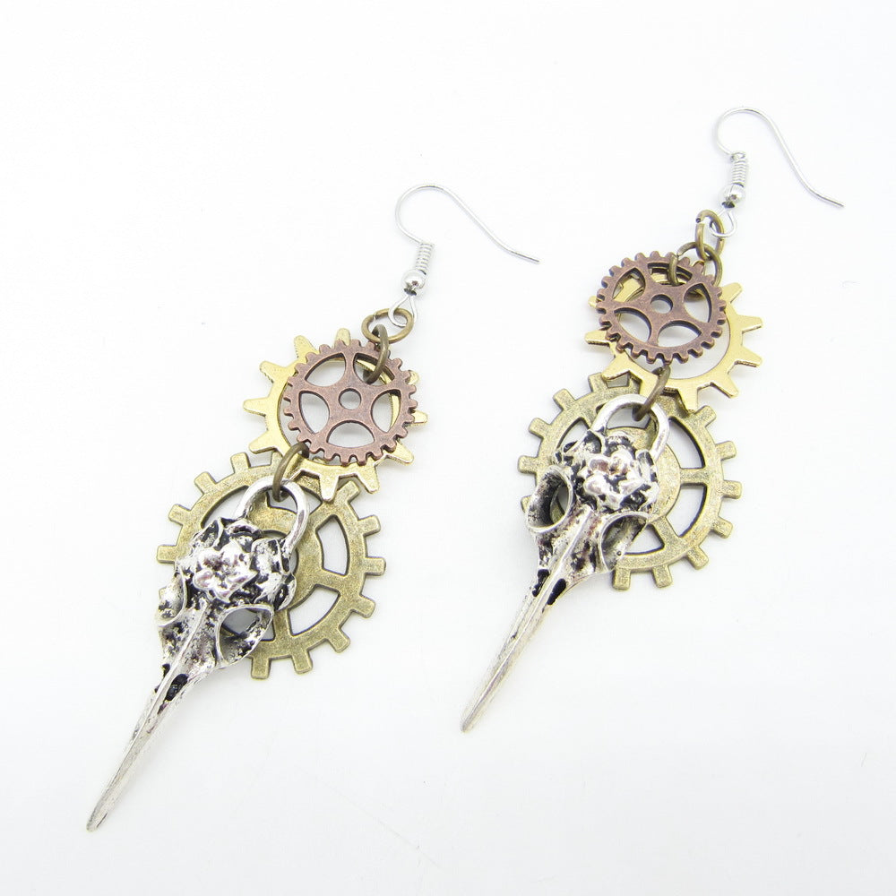 Steampunk-Rabenohrringe