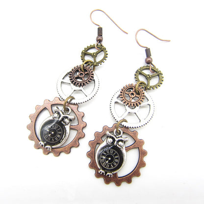Steampunk-Eulenohrringe